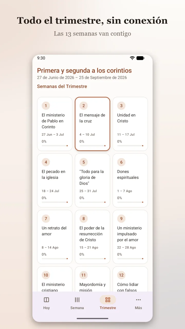 Las lecciones de todo el trimestre