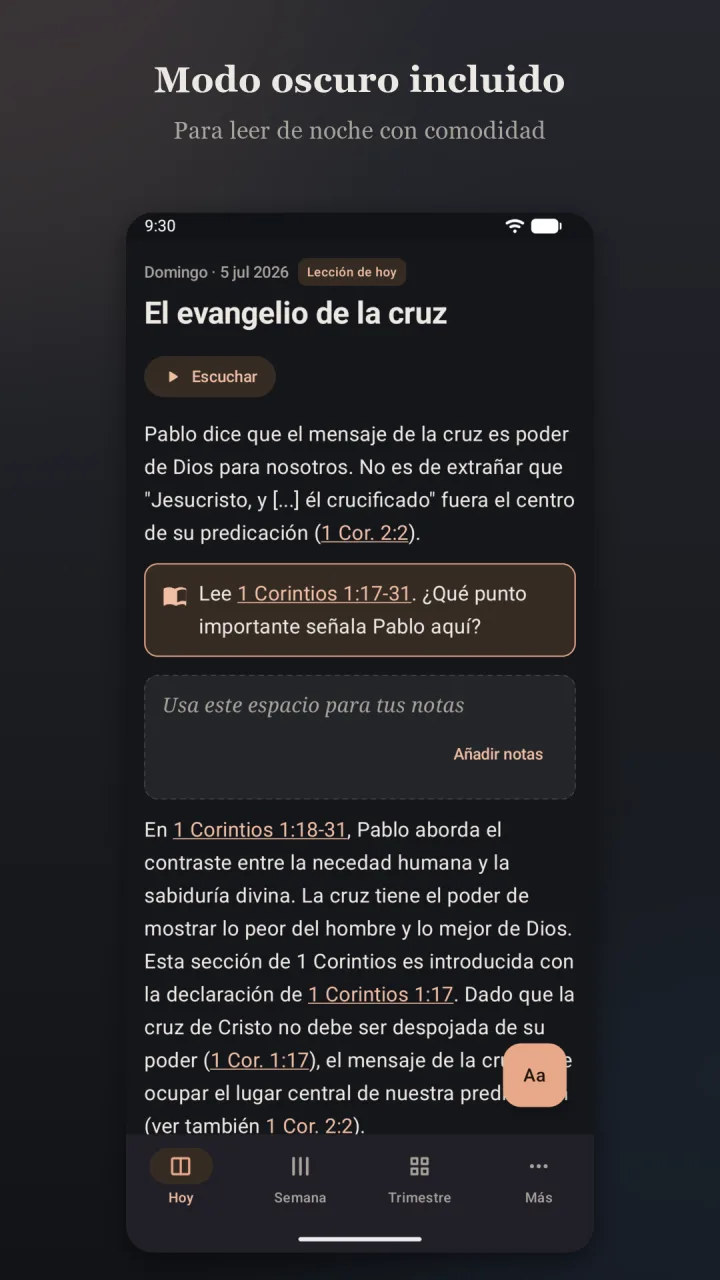 Tema oscuro para leer de noche